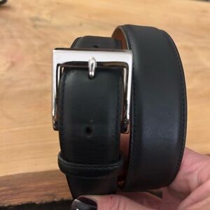 Men's Black Leather Coach Belt